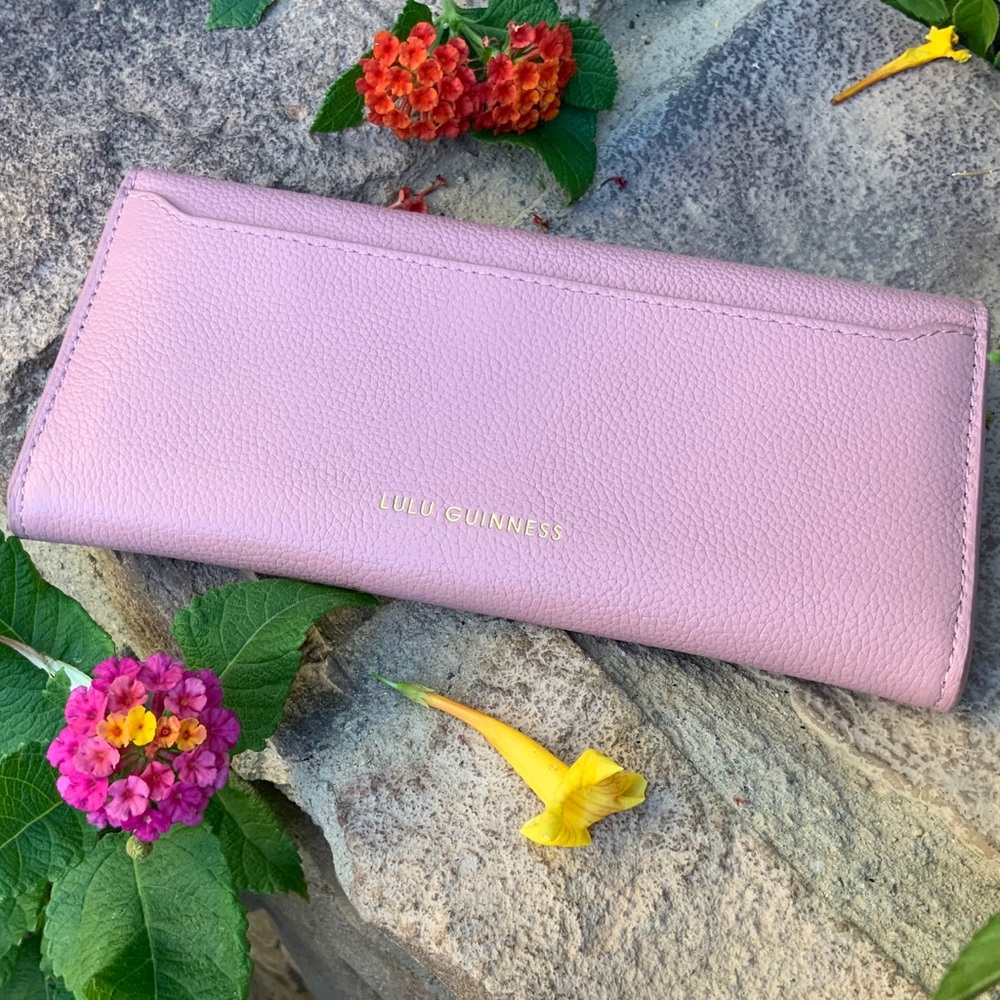 LULU GUINNESS pink lip Cora leather wallet - Picture 2 of 16